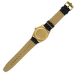 Rolex Day-Date 36 Black Tapestry Dial Fluted Bezel 18K Yellow Gold Leather Band REF 18038 Black Tapestry Dial Serviced Year 1987