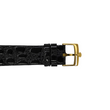 Rolex Day-Date 36 Black Tapestry Dial Fluted Bezel 18K Yellow Gold Leather Band REF 18038 Black Tapestry Dial Serviced Year 1987