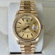 Rolex Day-Date 36 President Bark Finish Champagne Dial 18K Yellow Gold 1979 Full Links 7.8 Inch Wrist