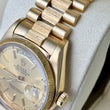 Rolex Day-Date 36 President Bark Finish Champagne Dial 18K Yellow Gold 1979 Full Links 7.8 Inch Wrist