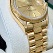 Rolex Day-Date 36 President Bark Finish Champagne Dial 18K Yellow Gold 1979 Full Links 7.8 Inch Wrist