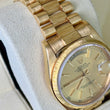 Rolex Day-Date 36 President Bark Finish Champagne Dial 18K Yellow Gold 1979 Full Links 7.8 Inch Wrist