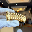 Rolex Day-Date 36 President Bark Finish Champagne Dial 18K Yellow Gold 1979 Full Links 7.8 Inch Wrist