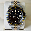 Rolex GMT-Master 40 Two-Tone Steel 18K Yellow Gold Black Dial Jubilee Bracelet Matte Dial Ref 16753 Year 1985 Serviced