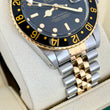 Rolex GMT-Master 40 Two-Tone Steel 18K Yellow Gold Black Dial Jubilee Bracelet Matte Dial Ref 16753 Year 1985 Serviced