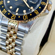 Rolex GMT-Master 40 Two-Tone Steel 18K Yellow Gold Black Dial Jubilee Bracelet Matte Dial Ref 16753 Year 1985 Serviced