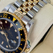 Rolex GMT-Master 40 Two-Tone Steel 18K Yellow Gold Black Dial Jubilee Bracelet Matte Dial Ref 16753 Year 1985 Serviced