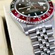 Rolex GMT-Master II 40 Coke Black & Red Bezel Black Dial Steel Jubilee Bracelet Fat Font Year 1991 Ref 16710 No Sag Bracelet Unpolished