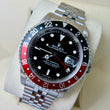 Rolex GMT-Master II 40 Coke Black & Red Bezel Black Dial Steel Jubilee Bracelet Fat Font Year 1991 Ref 16710 No Sag Bracelet Unpolished