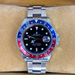 Rolex GMT-Master II Pepsi 40mm Blue Red Steel Black Dial Oyster Bracelet Year 2002 FULL SET BOX PAPERS Ref. 16710