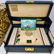 Rolex Lady-Datejust 26 Factory Ruby Bezel Diamond Champagne Dial 18K Yellow Gold President REF. 69038 CROWN COLLECTION BOX GREEN TAG Year 1987