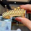 Rolex Lady-Datejust 26 Factory Ruby Bezel Diamond Champagne Dial 18K Yellow Gold President REF. 69038 CROWN COLLECTION BOX GREEN TAG Year 1987