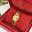 Rolex Lady-Datejust 26mm Factory Diamond Champagne Dial 18K Yellow Gold Fluted Bezel 1997 FULL SET BOX PAPERS