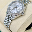 Rolex Lady-Datejust 28 Silver Star Diamond Dial Original Factory Diamond Bezel Jubilee Bracelet FULL SET BOX PAPERS 2021 Ref. 279384RBR - White Rolesor