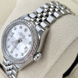 Rolex Lady-Datejust 28 Silver Star Diamond Dial Original Factory Diamond Bezel Jubilee Bracelet FULL SET BOX PAPERS 2021 Ref. 279384RBR - White Rolesor