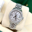 Rolex Lady-Datejust 28 Silver Star Diamond Dial Original Factory Diamond Bezel Jubilee Bracelet FULL SET BOX PAPERS 2021 Ref. 279384RBR - White Rolesor