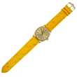 Rolex Oyster Perpetual 34 18K Yellow Gold Chamapagne Dial Fluted Bezel Leather Band Year 1978 Ref 1005 NO DATE Oyster Perpetual