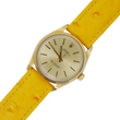 Rolex Oyster Perpetual 34 18K Yellow Gold Chamapagne Dial Fluted Bezel Leather Band Year 1978 Ref 1005 NO DATE Oyster Perpetual