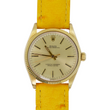 Rolex Oyster Perpetual 34 18K Yellow Gold Chamapagne Dial Fluted Bezel Leather Band Year 1978 Ref 1005 NO DATE Oyster Perpetual