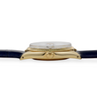 Rolex Oyster Perpetual Date 34mm 14K Yellow Gold Blue Dial Fluted Bezel Leather Band Ref. 1503 Year 1979
