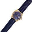 Rolex Oyster Perpetual Date 34mm 14K Yellow Gold Blue Dial Fluted Bezel Leather Band Ref. 1503 Year 1979