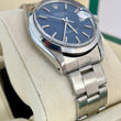 Rolex Oyster Perpetual Date 34mm Blue Mosaic Dial Smooth Bezel Stainless Steel REF. 1500 Blue Mosaic Dial Year 1971 Riveted Bracelet