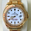 Rolex Yacht-Master 40 18K Yellow Gold White Dial Oyster Bracelet Ref. 16628 Warm Patina Unpolished Year 2000