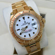 Rolex Yacht-Master 40 18K Yellow Gold White Dial Oyster Bracelet Ref. 16628 Warm Patina Unpolished Year 2000
