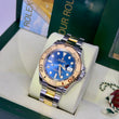 Rolex Yacht-Master 40 Two-Tone 18K Yellow Gold Steel Blue Dial New Old Stock Ref. 16623 UNPOLISHED FULL SET BOX PAPERS Year 2013