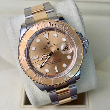 Rolex Yacht-Master 40 Two-Tone 18K Yellow Gold Steel Champagne Dial Ref. 16623 FULL SET BOX OUTER BOX BOOKLETS PAPERS Year 2006