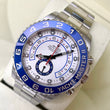 Rolex Yacht-Master II 44 Steel Blue Ceramic Bezel White Dial Oyster Bracelet REF 116680 FULL SET BOX PAPERS UNPOLISHED YEAR 2015