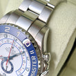 Rolex Yacht-Master II 44 Steel Blue Ceramic Bezel White Dial Oyster Bracelet REF 116680 FULL SET BOX PAPERS UNPOLISHED YEAR 2015