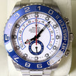 Rolex Yacht-Master II 44 Steel Blue Ceramic Bezel White Dial Oyster Bracelet REF 116680 FULL SET BOX PAPERS UNPOLISHED YEAR 2015