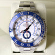 Rolex Yacht-Master II 44 Steel Blue Ceramic Bezel White Dial Oyster Bracelet REF 116680 FULL SET BOX PAPERS UNPOLISHED YEAR 2015