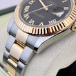 Rolex Datejust II 41mm Two Tone 18K Yellow Gold Black Roman Dial Fluted Bezel Ref. 116333 FULL SET BOX PAPERS YEAR 2015 SERVICED