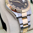 Rolex Datejust II 41mm Two Tone 18K Yellow Gold Black Roman Dial Fluted Bezel Ref. 116333 FULL SET BOX PAPERS YEAR 2015 SERVICED