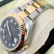 Rolex Datejust II 41mm Two Tone 18K Yellow Gold Black Roman Dial Fluted Bezel Ref. 116333 FULL SET BOX PAPERS YEAR 2015 SERVICED