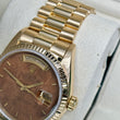 Rolex Day-Date 36mm President Walnut Wood Burlwood Dial 18K Yellow Gold 18038 Year 1970 FULL SET BOX PAPERS CERTIFICATE