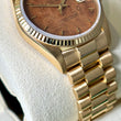 Rolex Day-Date 36mm President Walnut Wood Burlwood Dial 18K Yellow Gold 18038 Year 1970 FULL SET BOX PAPERS CERTIFICATE