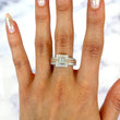 Simon. G Engagement Diamond Baguette Halo Ring 18K White and Rose Gold Size 8.5