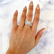 Simon. G Engagement Diamond Baguette Halo Ring 18K White and Rose Gold Size 8.5
