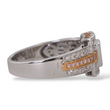 Simon. G Engagement Diamond Baguette Halo Ring 18K White and Rose Gold Size 8.5