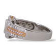 Simon. G Engagement Diamond Baguette Halo Ring 18K White and Rose Gold Size 8.5