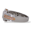 Simon. G Engagement Diamond Baguette Halo Ring 18K White and Rose Gold Size 8.5
