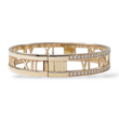 Tiffany & Co Diamond 0.74 CT Atlas Hinged Bangle Bracelet 18K Rose Gold Large