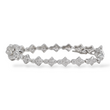 Vintage 1.40 CT Natural Diamond Bracelet 18K White Gold Safety Chain