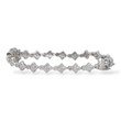 Vintage 1.40 CT Natural Diamond Bracelet 18K White Gold Safety Chain