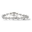 Vintage 1.40 CT Natural Diamond Bracelet 18K White Gold Safety Chain