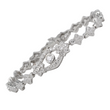 Vintage 1.40 CT Natural Diamond Bracelet 18K White Gold Safety Chain