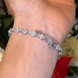 Vintage 1.40 CT Natural Diamond Bracelet 18K White Gold Safety Chain